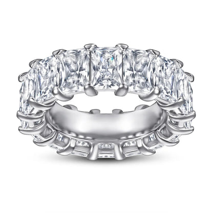 MuShan Jewelry 925 Sterling Silver Rings Bands Engagement Ring 7A Cubic Zirconia  Women Romantic Anniversary  Women Gift