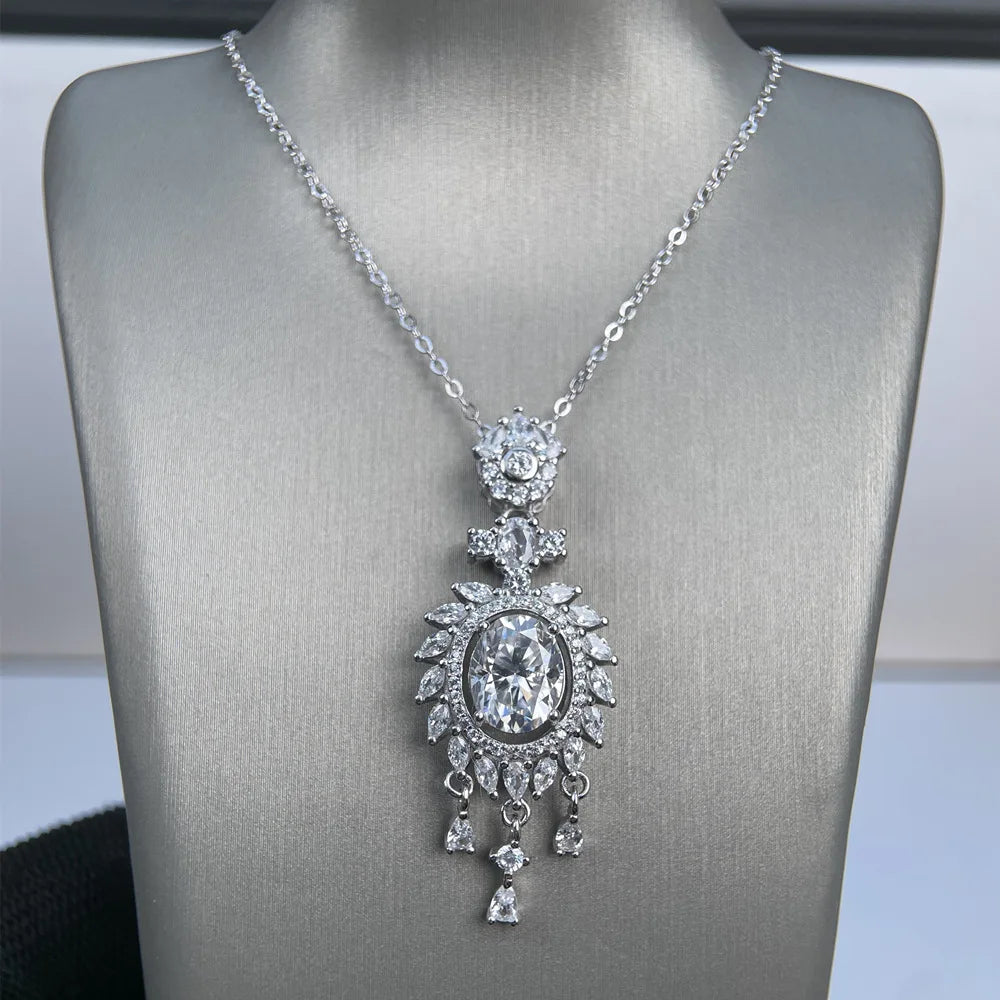 Pendentif goutte en argent sterling 925 de la marque MuShan, cœur en moissanite pour femme, plaqué or 18 carats, pendentif goutte breveté MST pour les fêtes