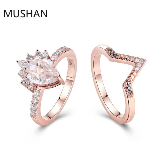 MUSHAN Luxury Custom 14K 18K Gold Rings Band Jewelry With Moissanite Diamond Lab Grown Gemstones Diamond Wedding Ring For Women