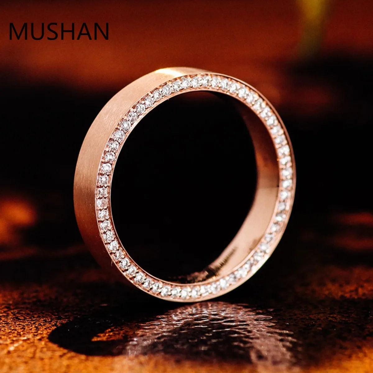 MUSHAN Luxury Custom 14K 18K Gold Rings Band Jewelry With Moissanite Diamond Lab Grown Gemstones Diamond Wedding Ring For Women