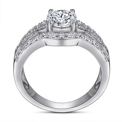MuShan Jewelry 925 Sterling Silver Rings Bands Rings Bands Ring 5A Cubic Zirconia Valentine Engagement Anniversary  Women Gift