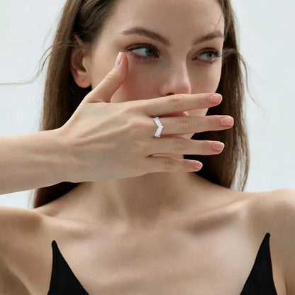 Anillo de lujo MUSHAN de plata de ley 925 para mujer, con diamante de moissanita certificado por GRA, esmeralda, color D, joyería fina