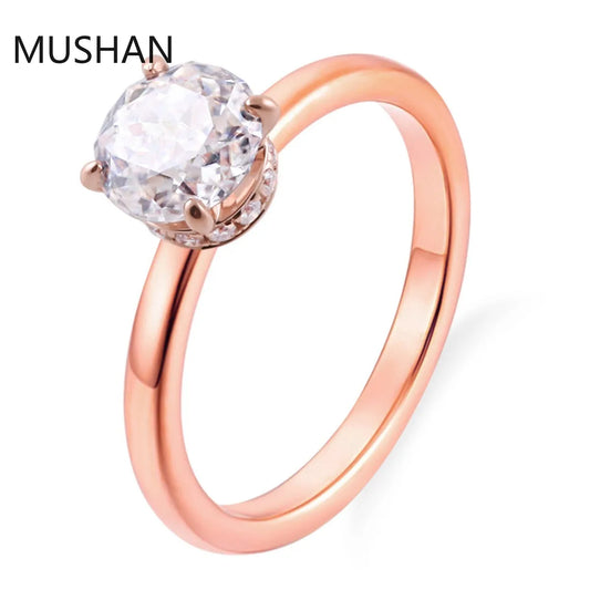 MUSHAN Luxury Custom 14K 18K Gold Rings Band Jewelry With Moissanite Diamond Lab Grown Gemstones Diamond Wedding Ring For Women