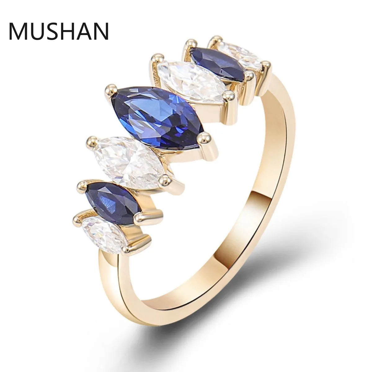 MUSHAN Luxury Custom 14K 18K Gold Rings Band Jewelry With Moissanite Diamond Lab Grown Gemstones Diamond Wedding Ring For Women