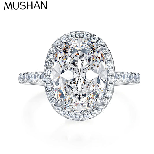 MuShan Brand Jewelry 925 Sterling Silver Ring Band Moissanite Diamond Wedding Rings D Color VVS1 Women MST Patent Fine Jewelry