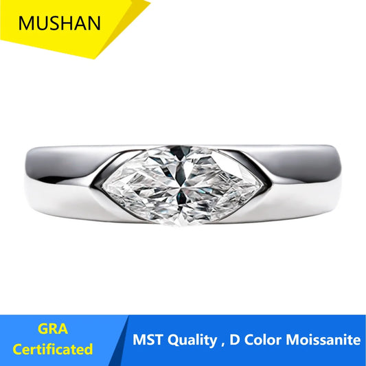 MUHAN Luxury Jewelry  925 Sterling Silver Ring Wedding Band  Women GRA Certificate Moissanite Diamond Rings D Color Fine Jewelry