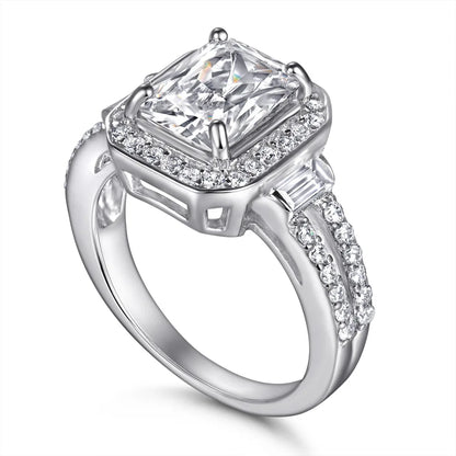 MuShan Jewelry 925 Sterling Silver Rings Bands Engagement Ring 5A Cubic Zirconia Romantic Rings Bands Anniversary  Women Gift