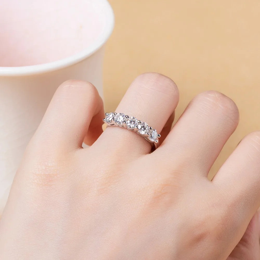 MuShan Designer Jewelry 925 Sterling Silver Ring Moissanite Diamond Party Ring for Lover 18K Gold Plated MST Patent Jewellery