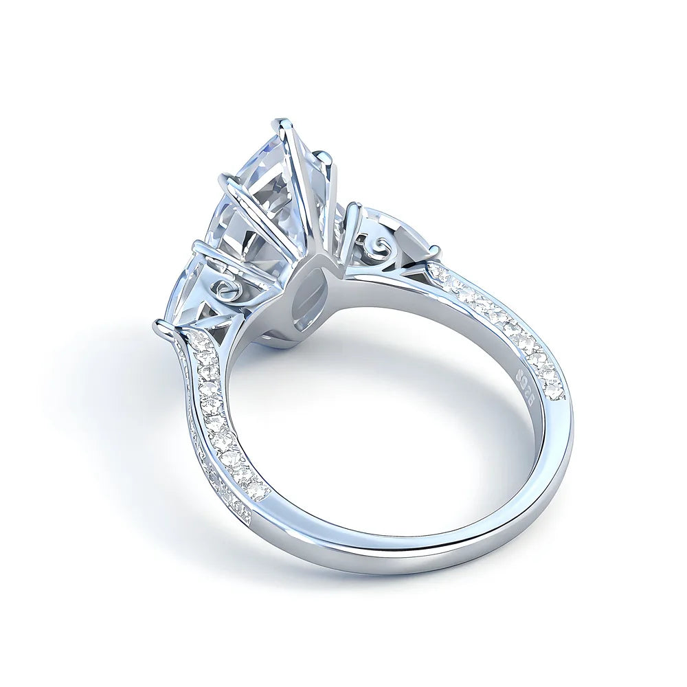 Bague de mariage MuShan Jewelry en argent sterling 925 avec diamant à haute teneur en carbone, cadeau pour la fête des mères, cadeau pour fille, bagues pour femmes, bijoux fins