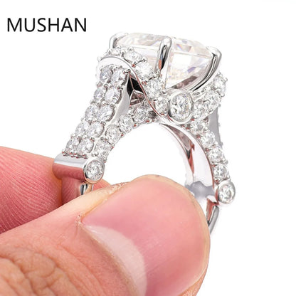 MUSHAN Luxury Custom 14K 18K Gold Rings Band Jewelry With Moissanite Diamond Lab Grown Gemstones Diamond Wedding Ring For Women