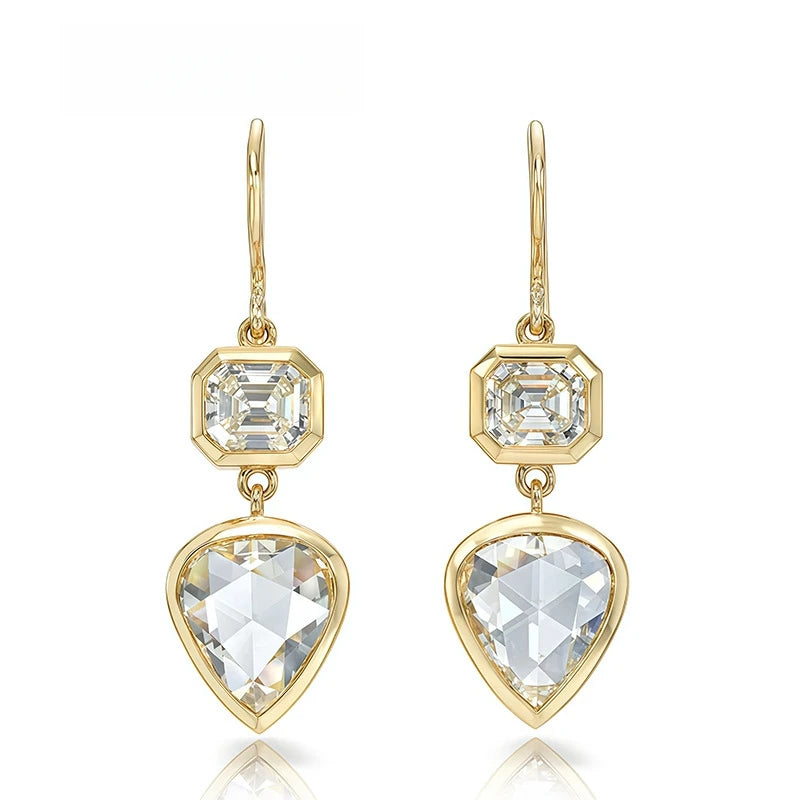 MUSHAN Bespoke Luxury Jewelry Moissanite Diamond Stud Drop Earrings 925 Sterling Silver Pendant Earrings D Color VVS1 Level