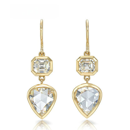 MUSHAN Bespoke Luxury Jewelry Moissanite Diamond Stud Drop Earrings 925 Sterling Silver Pendant Earrings D Color VVS1 Level