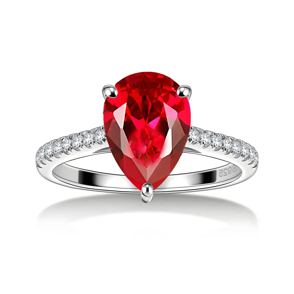 MuShan Jewelry 925 Sterling Silver Ring Wedding Band HCD Gemstones Cocktail Party Bachelorette Gift Women Rings Fine Jewelry