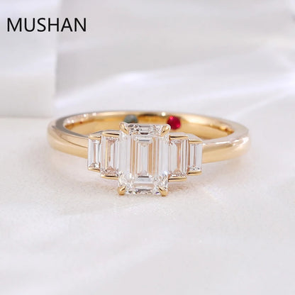 MUSHAN Luxury Custom 14K 18K Gold Rings Band Jewelry With Moissanite Diamond Lab Grown Gemstones Diamond Wedding Ring For Women