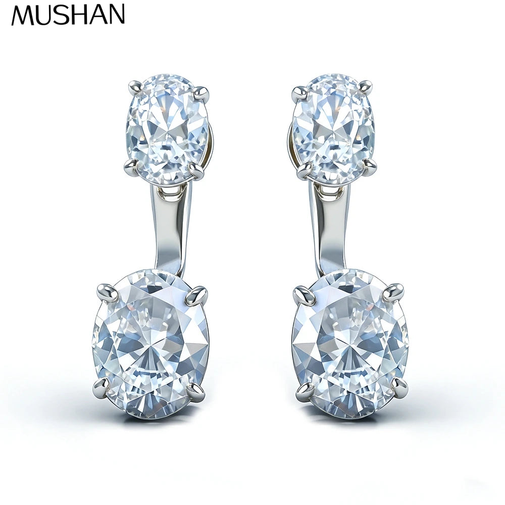 MuShan Luxury Jewelry 925 Sterling Silver Ring VVS Moissanite Present Ring for Bride 18K Gold Plated MST Patent Jewellery