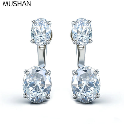 MuShan Luxury Jewelry 925 Sterling Silver Ring VVS Moissanite Present Ring for Bride 18K Gold Plated MST Patent Jewellery
