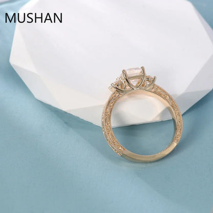MUSHAN Luxury Custom 14K 18K Gold Rings Band Jewelry With Moissanite Diamond Lab Grown Gemstones Diamond Wedding Ring For Women