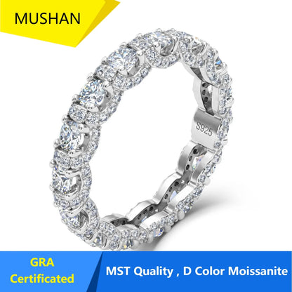 MUHAN Luxury Jewelry  925 Sterling Silver Ring Wedding Band  Women GRA Certificate Moissanite Diamond Rings D Color Fine Jewelry