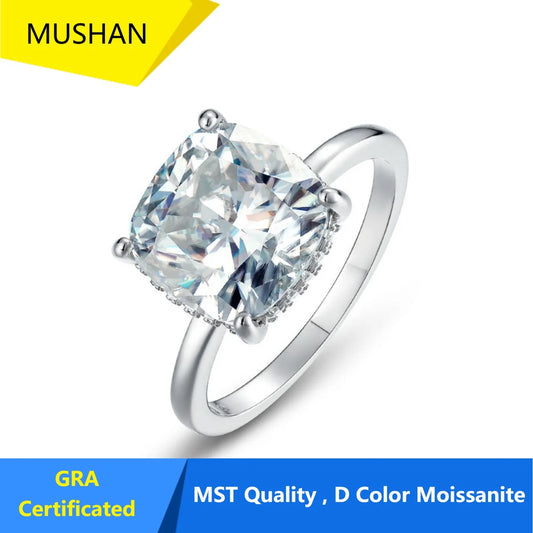 MUHAN Luxury Jewelry  925 Sterling Silver Ring Wedding Band  Women GRA Certificate Moissanite Diamond Rings D Color Fine Jewelry