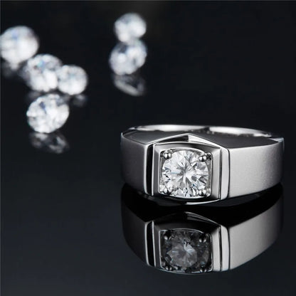 MuShan Designer Jewelry 925 Sterling Silver Ring VVS Moissanite Birthday Ring for Partner 18K Gold Plated MST Patent Jewellery