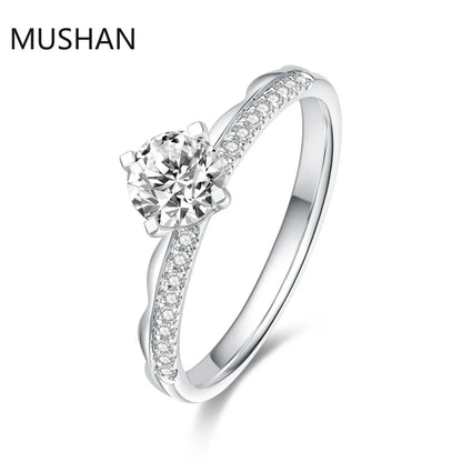 MUSHAN Luxury Custom 14K 18K Gold Rings Band Jewelry With Moissanite Diamond Lab Grown Gemstones Diamond Wedding Ring For Women