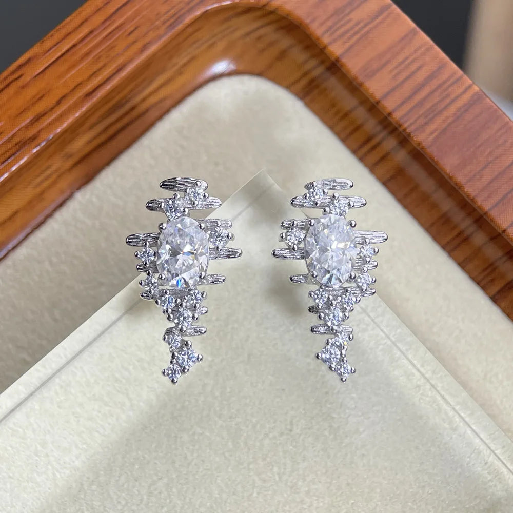 Collar de plata de ley 925 marca MuShan, 20 pulgadas, diseño floral con moissanita para boda de chicas, chapado en oro auténtico, patente MST, 20 pulgadas