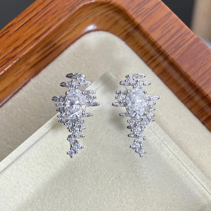 Collar de plata de ley 925 marca MuShan, 20 pulgadas, diseño floral con moissanita para boda de chicas, chapado en oro auténtico, patente MST, 20 pulgadas