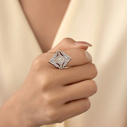 Bague MUSHAN Luxury Jewelry en argent sterling 925 pour femme, diamant moissanite taille émeraude certifié GRA, couleur D, joaillerie fine
