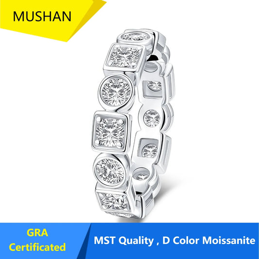 MUHAN Luxury Jewelry  925 Sterling Silver Ring Wedding Band  Women GRA Certificate Moissanite Diamond Rings D Color Fine Jewelry