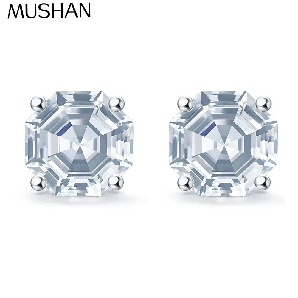 MuShan Jewelry 925 Sterling Silver Stud Earrings Dangle HCD Diamonds Engagement Party Anniversary Gift Women Earring Fine Jewelr