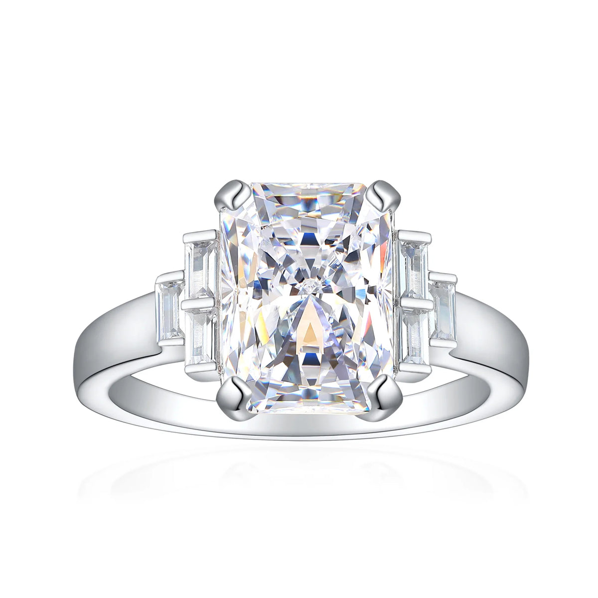 MuShan Jewelry 925 Sterling Silver Ring Wedding Band High Carbon Diamond Christmas Gift Romantic Style Women Rings Fine Jewelry