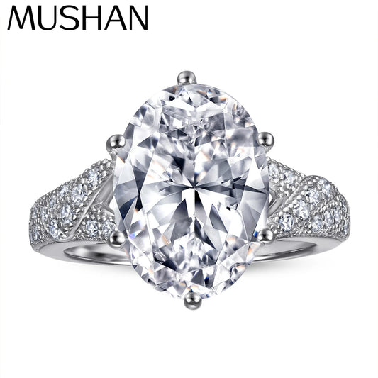 Anillo de compromiso romántico MuShan Jewelry de plata de ley 925 con circonita cúbica 7A, delicado regalo de aniversario para mujer por San Valentín
