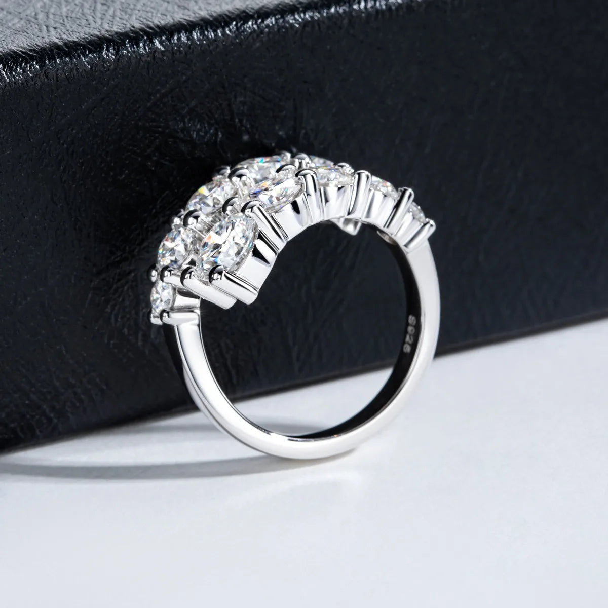 MUSHAN Luxury Jewelry 925 Sterling Silver Ring Band Women GRA Certificated Moissanite Diamond Emerald D Color Rings Fine Jewelry