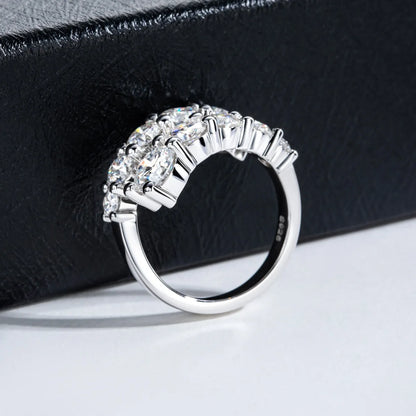 MUSHAN Luxury Jewelry 925 Sterling Silver Ring Band Women GRA Certificated Moissanite Diamond Emerald D Color Rings Fine Jewelry