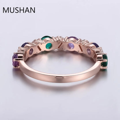 MUSHAN Luxury Custom 14K 18K Gold Rings Band Jewelry With Moissanite Diamond Lab Grown Gemstones Diamond Wedding Ring For Women