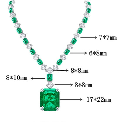 MUSHAN Luxury Jewelry 62 Carat Emerald Necklace Pendant For Women 925 Sterling Silver Necklaces Gemstones Pendants Fine Jewelry
