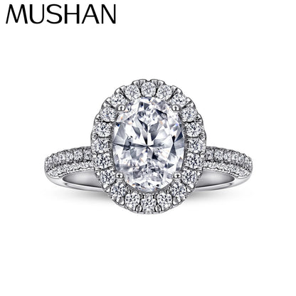 MuShan Jewelry 925 Sterling Silver Rings Bands Wedding Ring 7A Cubic Zirconia Rings Bands Engagement Anniversary  Women Gift