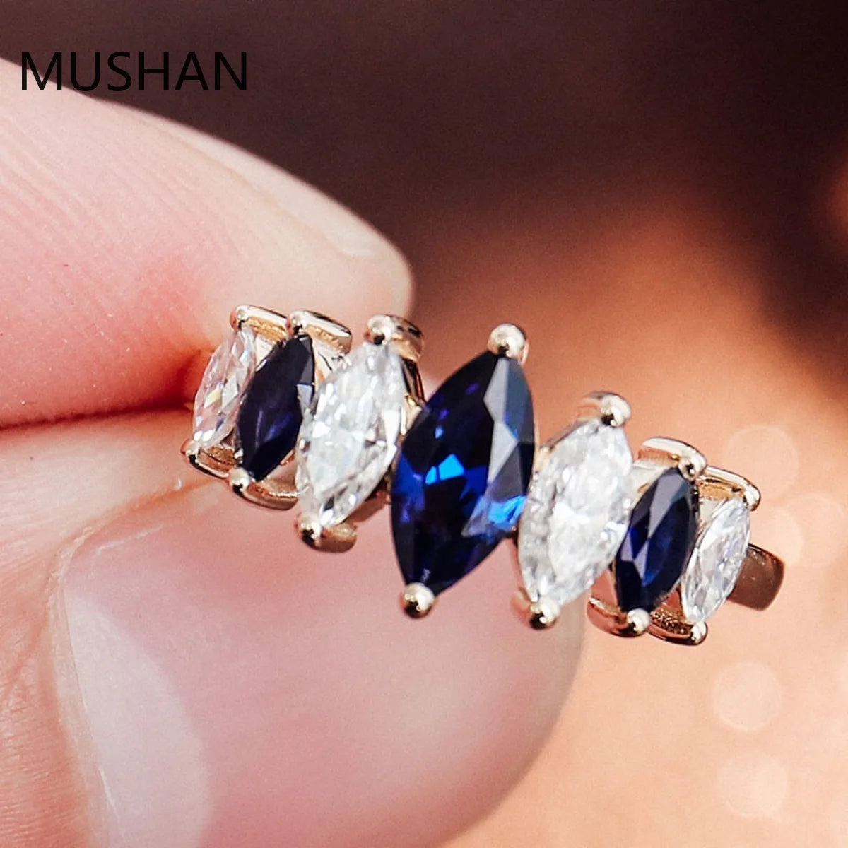 MUSHAN Luxury Custom 14K 18K Gold Rings Band Jewelry With Moissanite Diamond Lab Grown Gemstones Diamond Wedding Ring For Women