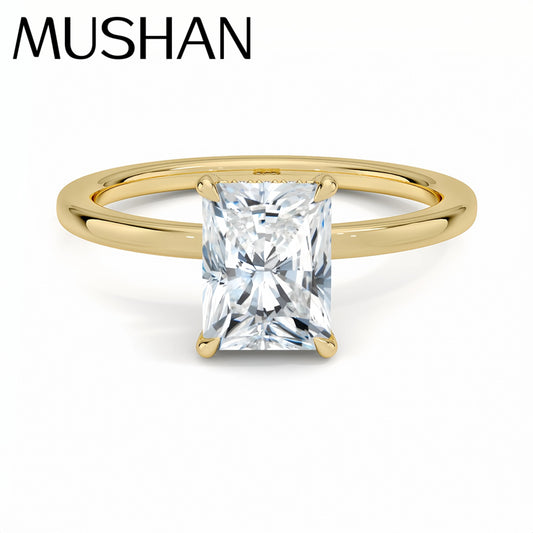MuShan Designer Jewelry 925 Sterling Silver Ring VVS Moissanite Casual Ring for Wife 18K Real Gold Plated MST Patent Rings