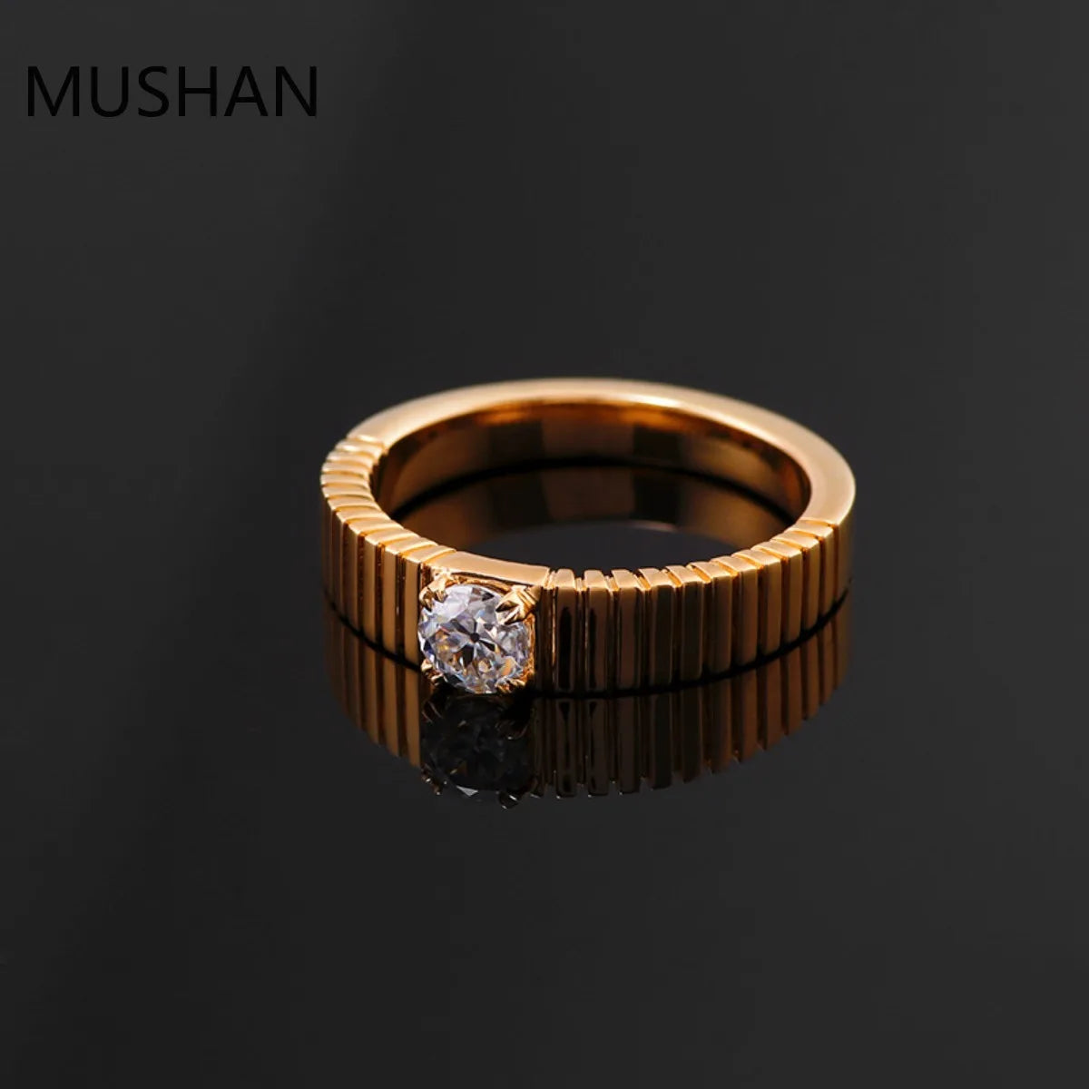 MUSHAN Luxury Custom 10K Gold 14K 18K Gold Rings Band Jewelry Moissanite Diamond Wedding Ring For Women