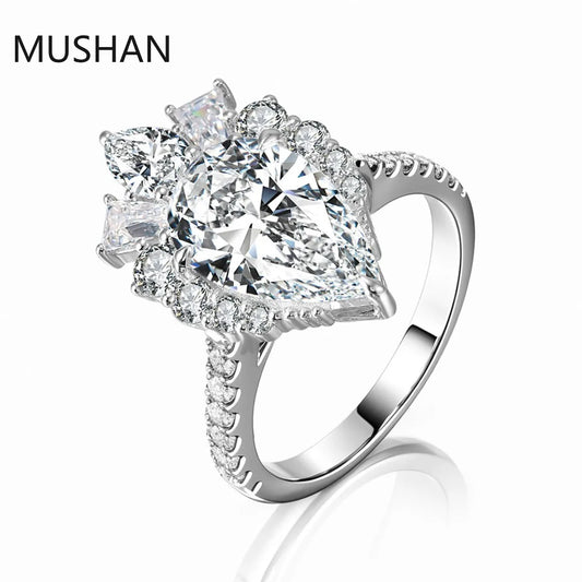 MUSHAN Luxury Custom 14K 18K Gold Rings Band Jewelry With Moissanite Diamond Lab Grown Gemstones Diamond Wedding Ring For Women