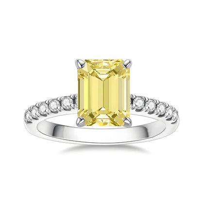 MuShan Designer Jewelry 925 Sterling Silver Ring Lab Grown Emerald Round Formal Ring for Women 18K Gold Plated Anniversary Rings