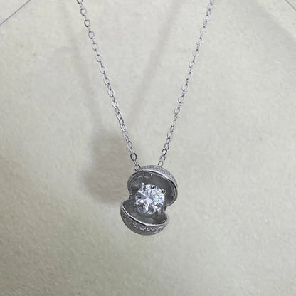 Collar de princesa de plata de ley 925 marca MuShan, 1 quilate de moissanita con certificación GRA para esposa, bañado en oro real de 18 quilates, patente MST