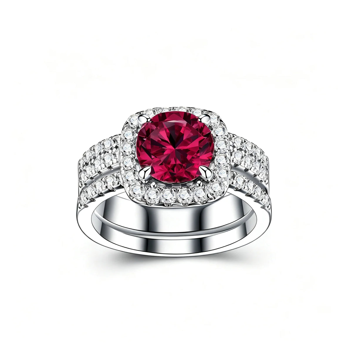 MUSHAN Custom Jewelry 925 Sterling Silver Ring Band 2ct Lab Grown Gemstones Ruby Emerald Sapphire Sunflower Rings Jewelry