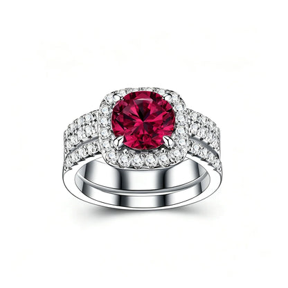 MUSHAN Custom Jewelry 925 Sterling Silver Ring Band 2ct Lab Grown Gemstones Ruby Emerald Sapphire Sunflower Rings Jewelry