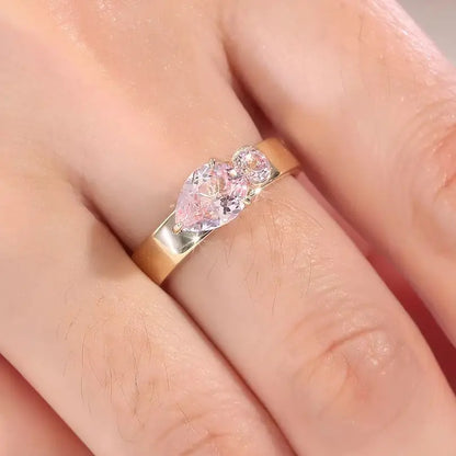 Anillo de joyería personalizada MUSHAN, gema rosa cultivada en laboratorio de 6*8 mm, banda de platino PT950, oro de 10K, 14K, 18K, joyería para mujer, anillos de fiesta y boda