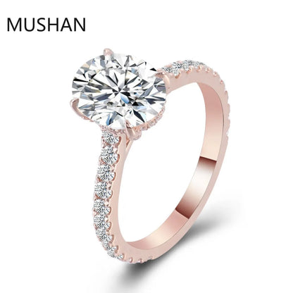 MUSHAN Luxury Custom 14K 18K Gold Rings Band Jewelry With Moissanite Diamond Lab Grown Gemstones Diamond Wedding Ring For Women