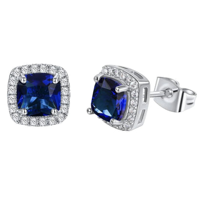 MS Luxury Jewelry 925 Sterling Silver Stud Earrings For Women Gemstones 7A Cubic Zirconia Ear Pin Earrings Stud Fine Jewelry