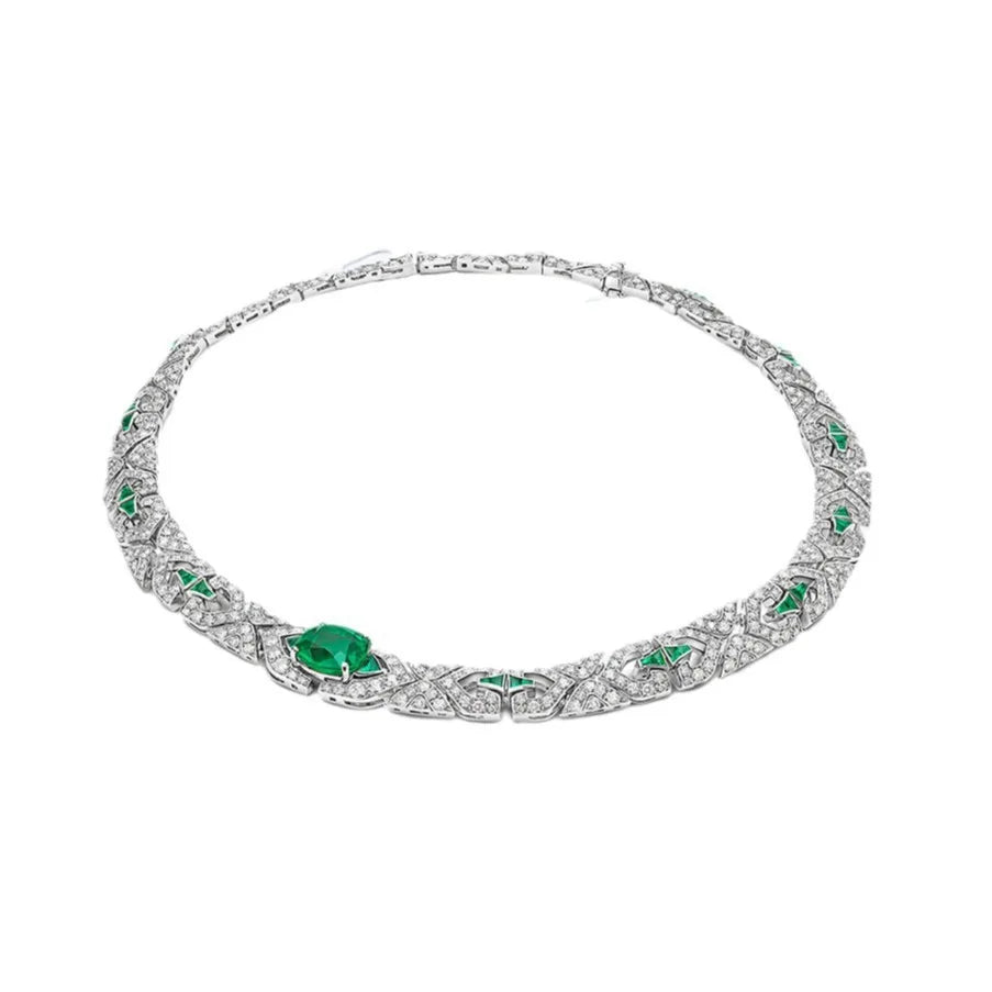 MuShan Jewelry 925 Sterling Silver Necklace Designer HCD Gemstones 5A CZ Gemstones Love 925 Sterling Silver Necklace Accessories