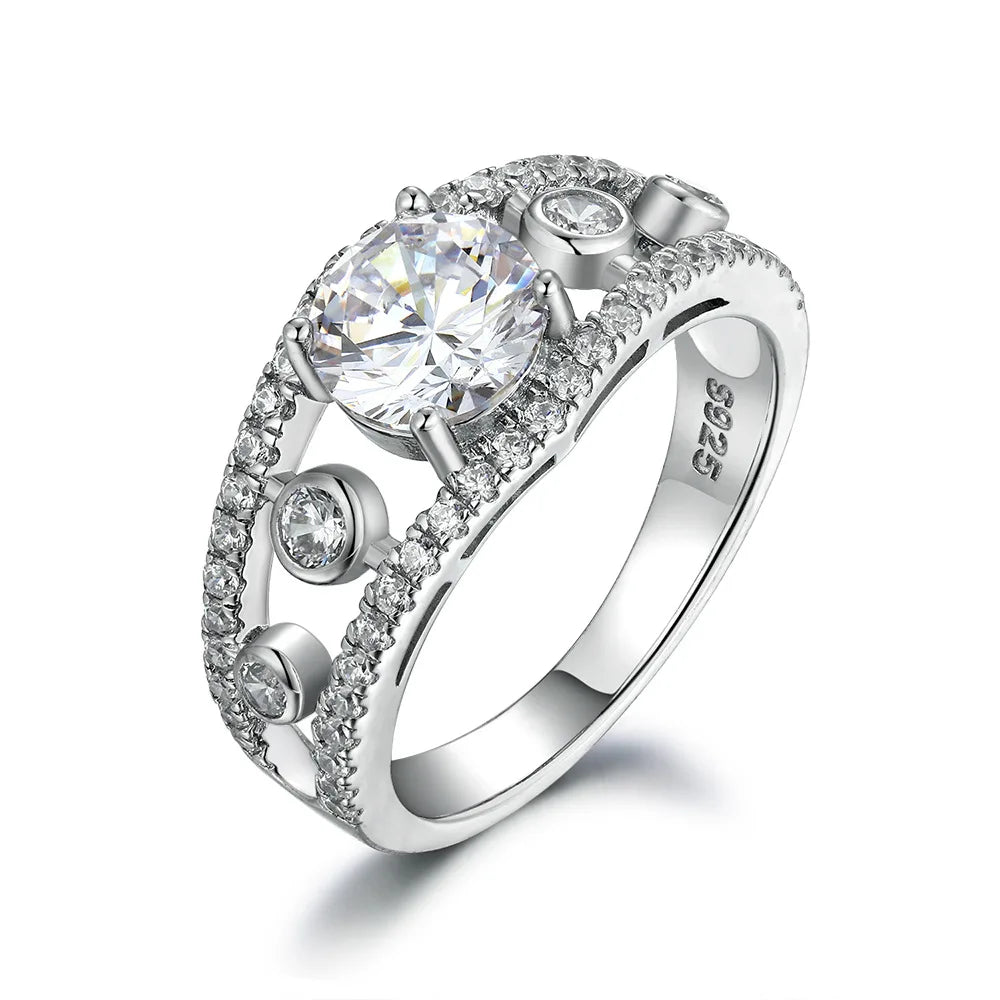 Anillo de plata de ley 925 marca MuShan con circonita cúbica 5A en forma de corazón para novia, joyería fina con baño de oro real de 18K